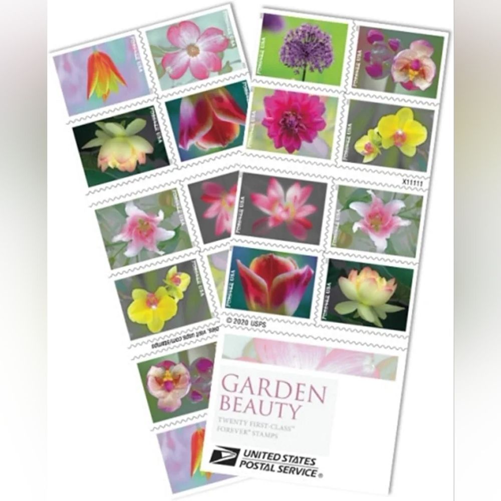 100 Garden Beauty‎ 2021 Forever Flowers Postage Stamps USPS Wedding Invitations